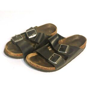Birkenstock Arizona Sandals Women's Size 7.5 EU 38 Shoes Black Leather